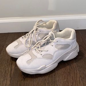 Beige chunky dad sneakers